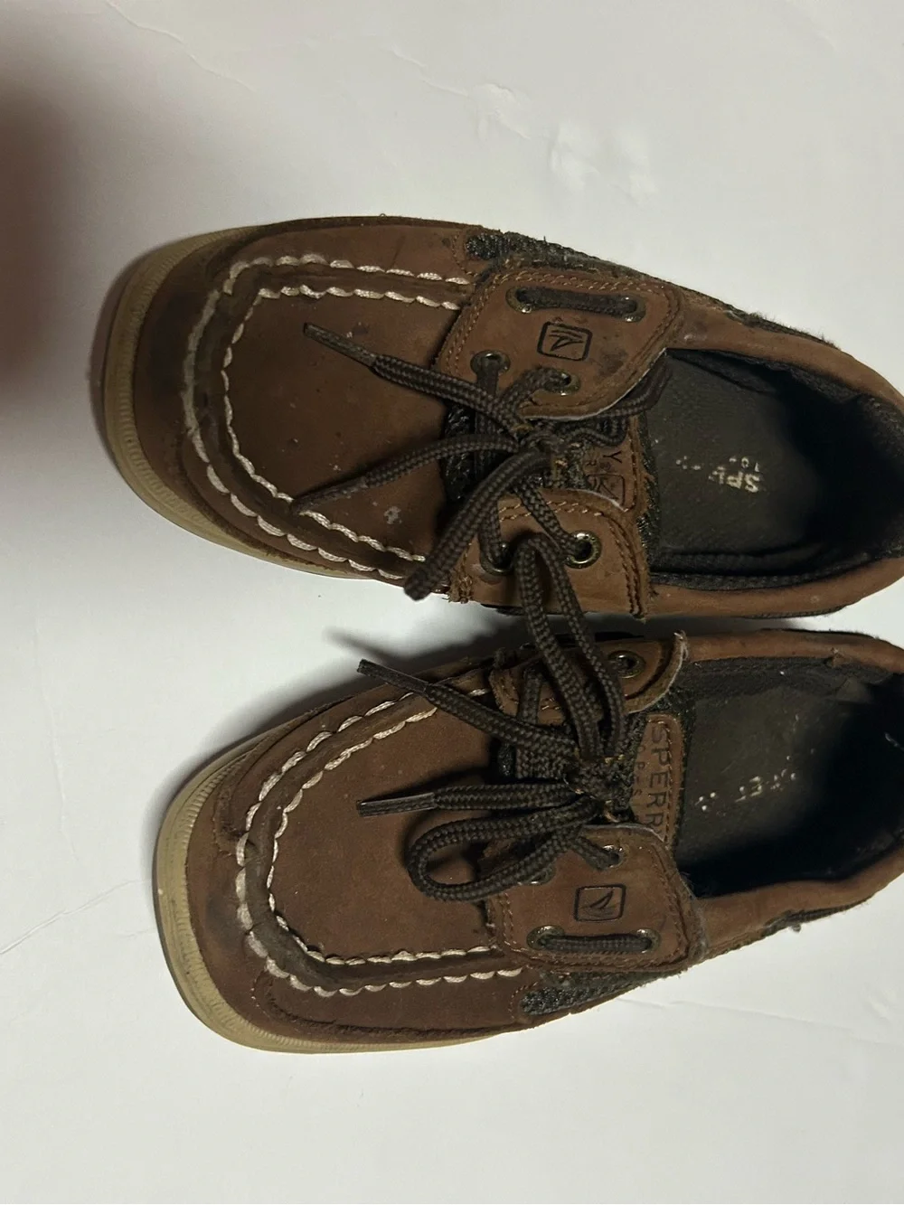 Sperry Kids Brown Moccasin Boat Shoes Size 10 toddler